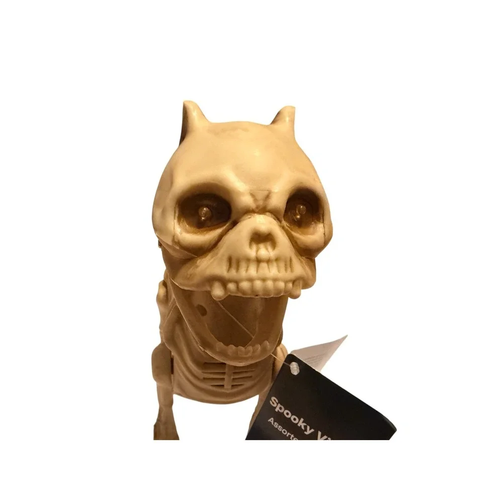 Animated Skeleton Dog Halloween Prop LED Light Sound Spooky Village Bin Deal